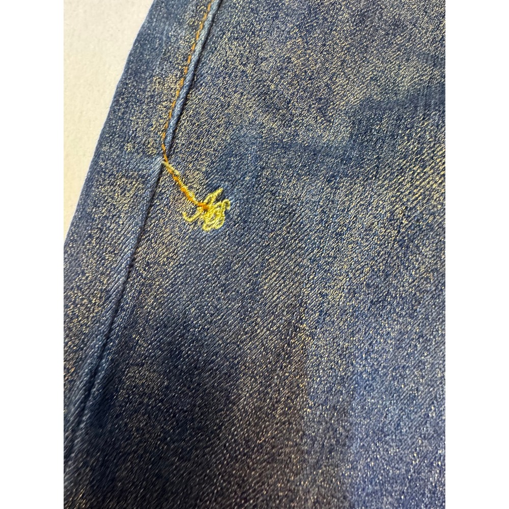 Apple Bottoms Gold Shimmer Metallic Dark Wash Straight Leg Jeans Womens 11/12 - Picture 4 of 16